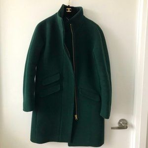 J. Crew Italian stadium cloth cocoon coat - Dark Green 00P